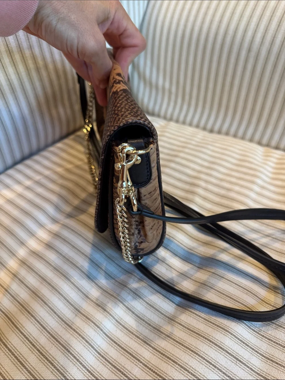 Coach Snake Embossed Leather Mini Ruby Turnlock Crossbody bag with hangtag